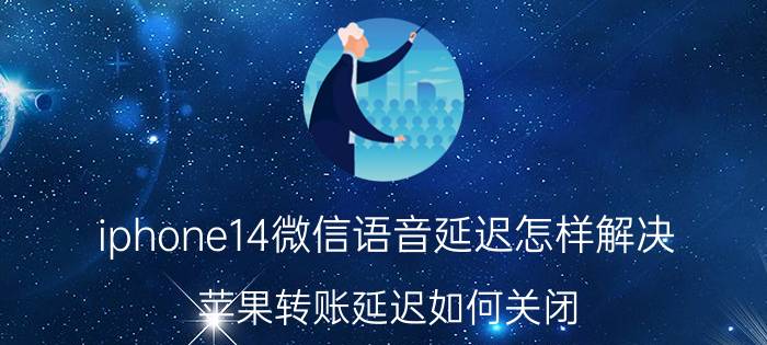 iphone14微信语音延迟怎样解决 苹果转账延迟如何关闭？